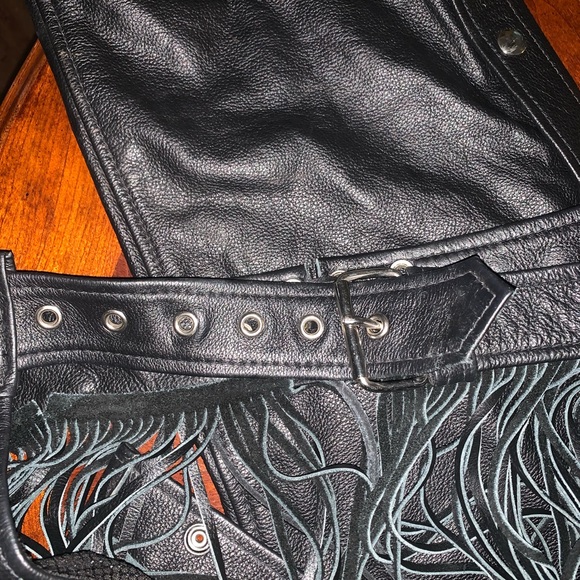 FMC Leather Chaps with fringe 2X - Picture 6 of 6